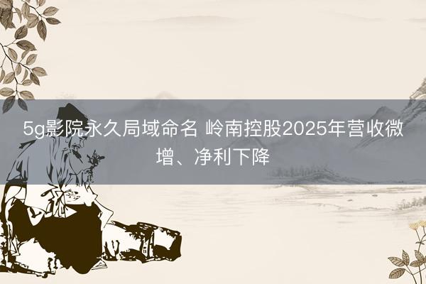 5g影院永久局域命名 岭南控股2025年营收微增、净利下降