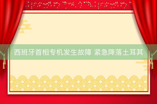 西班牙首相专机发生故障 紧急降落土耳其