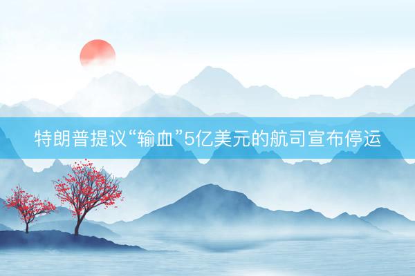 特朗普提议“输血”5亿美元的航司宣布停运