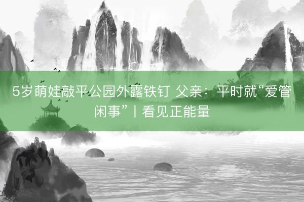 5岁萌娃敲平公园外露铁钉 父亲：平时就“爱管闲事”丨看见正能量