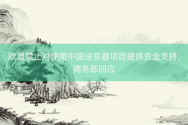欧盟禁止对使用中国逆变器项目提供资金支持，商务部回应