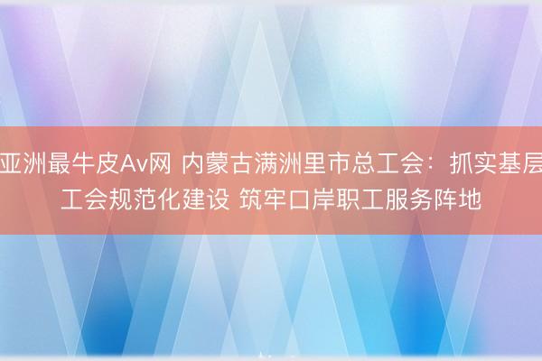 亚洲最牛皮Av网 内蒙古满洲里市总工会：抓实基层工会规范化建设 筑牢口岸职工服务阵地