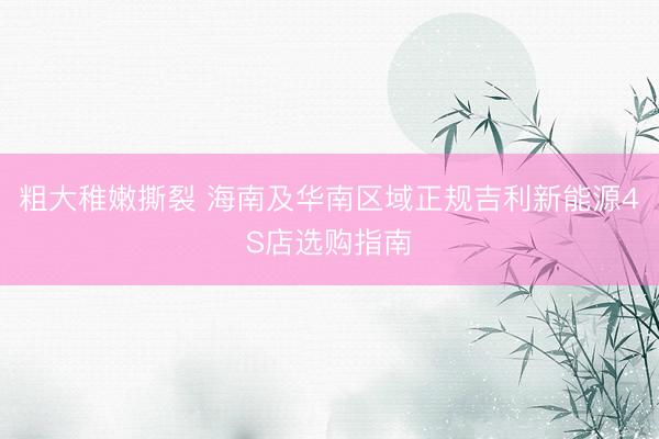 粗大稚嫩撕裂 海南及华南区域正规吉利新能源4S店选购指南