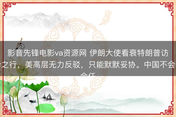 影音先锋电影va资源网 伊朗大使看衰特朗普访华之行，美高层无力反驳，只能默默妥协。中国不会任
