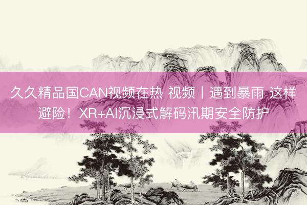 久久精品国CAN视频在热 视频丨遇到暴雨 这样避险!XR+AI沉浸式解码汛期安全防护