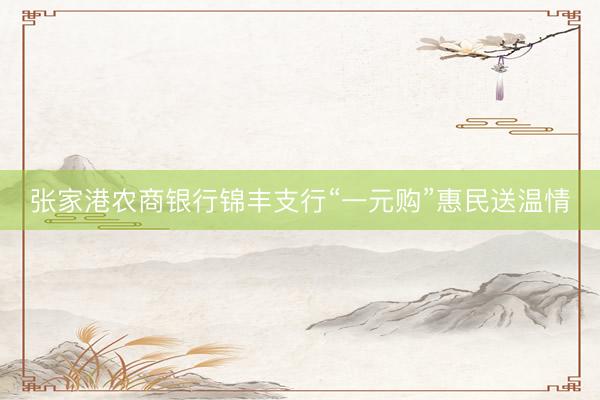 张家港农商银行锦丰支行“一元购”惠民送温情