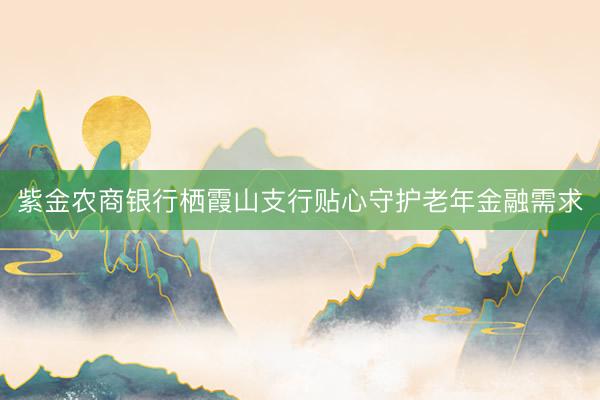 紫金农商银行栖霞山支行贴心守护老年金融需求