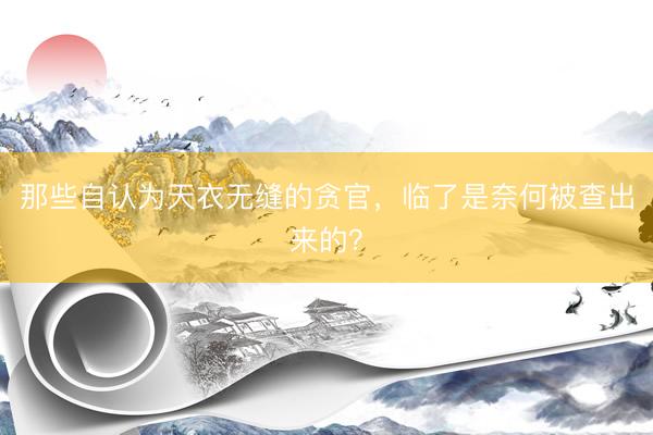 那些自认为天衣无缝的贪官，临了是奈何被查出来的？