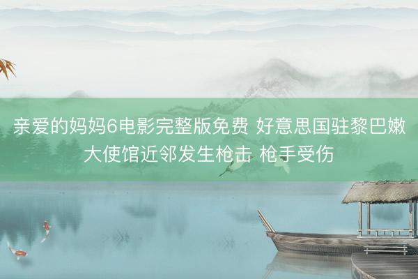 亲爱的妈妈6电影完整版免费 好意思国驻黎巴嫩大使馆近邻发生枪击 枪手受伤