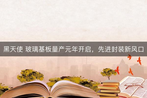 黑天使 玻璃基板量产元年开启,先进封装新风口