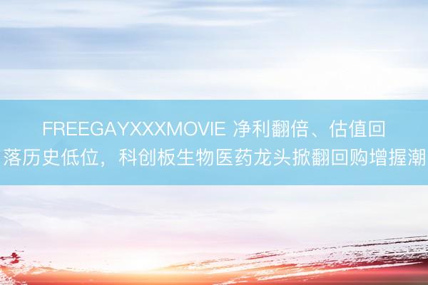 FREEGAYXXXMOVIE 净利翻倍、估值回落历史低位,科创板生物医药龙头掀翻回购增握潮