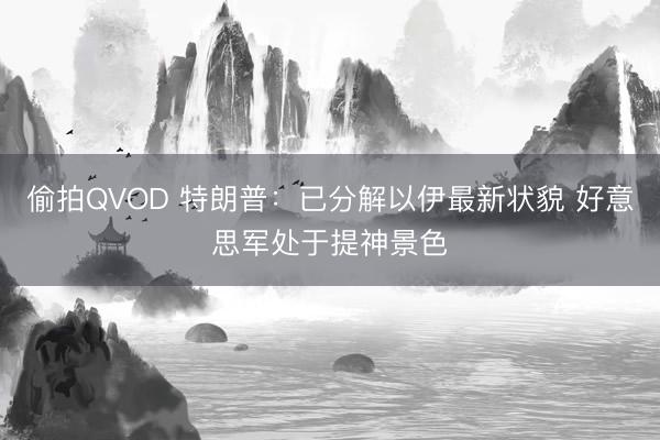 偷拍QVOD 特朗普：已分解以伊最新状貌 好意思军处于提神景色