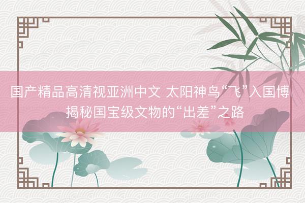 国产精品高清视亚洲中文 太阳神鸟“飞”入国博  揭秘国宝级文物的“出差”之路
