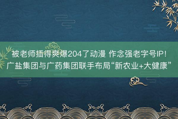 被老师插得爽爆204了动漫 作念强老字号IP！广盐集团与广药集团联手布局“新农业+大健康”